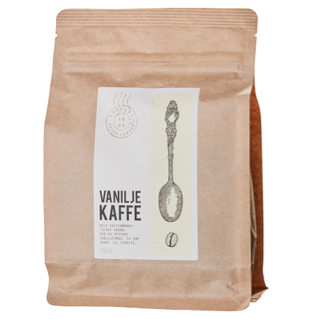 Billede af kaffeetikette - VANILJE KAFFE - Peter Larsen Special