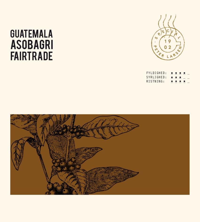 Billede af kaffeetikette - GUATEMALA ASOBAGRI ØKOLOGISK FAIRTRADE - Peter Larsen Special