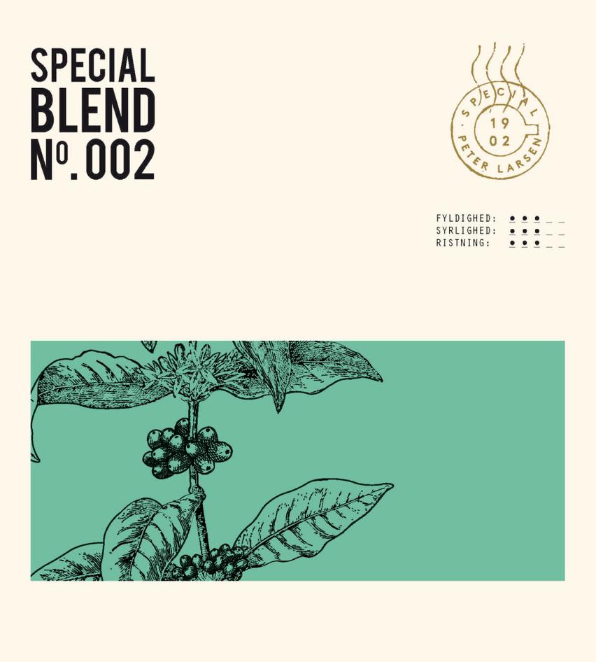 Billede af kaffeetikette - Special Blend no. 002 - Peter Larsen Special
