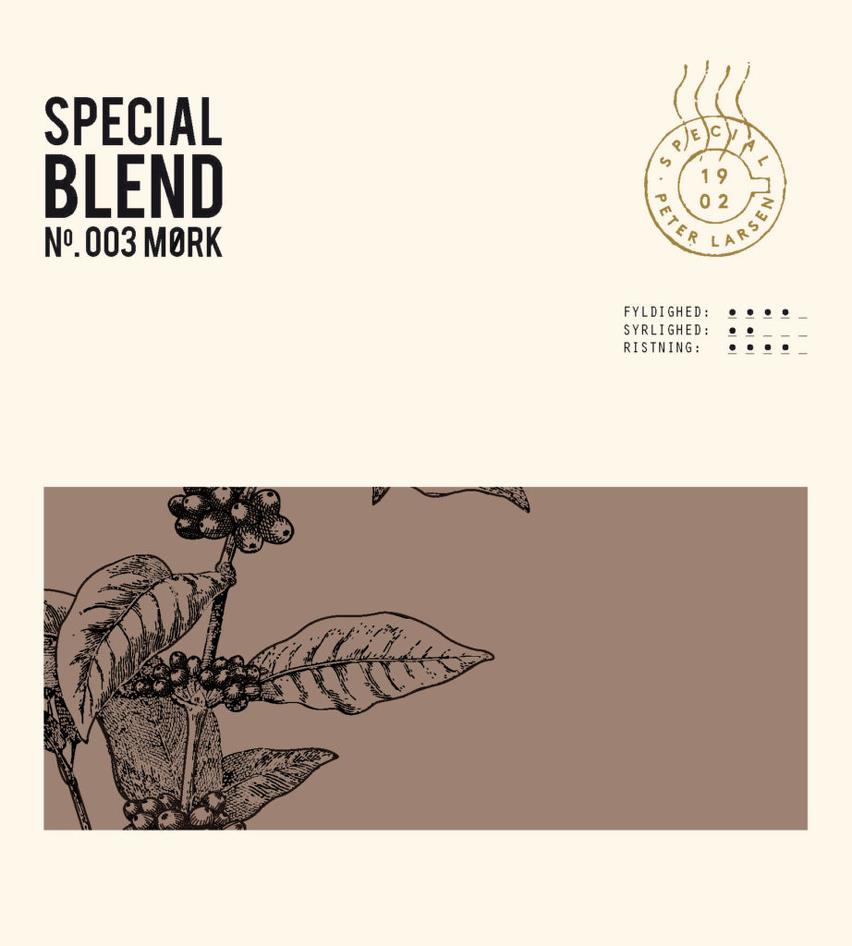Billede af kaffeetikette - Special Blend no. 003 mørk - Peter Larsen Special