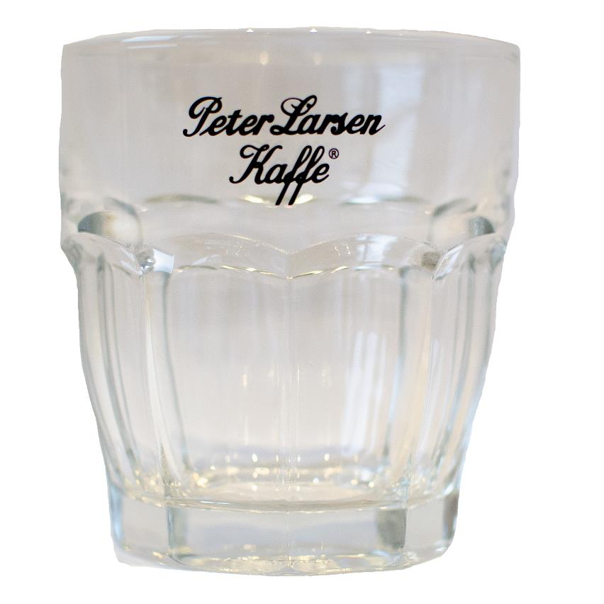 Glas med peter larsen kaffe-logo
