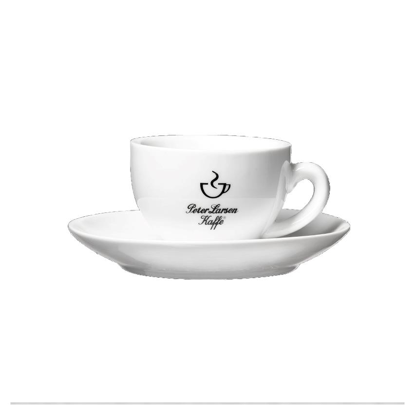 Kop med peter larsen kaffe-logo